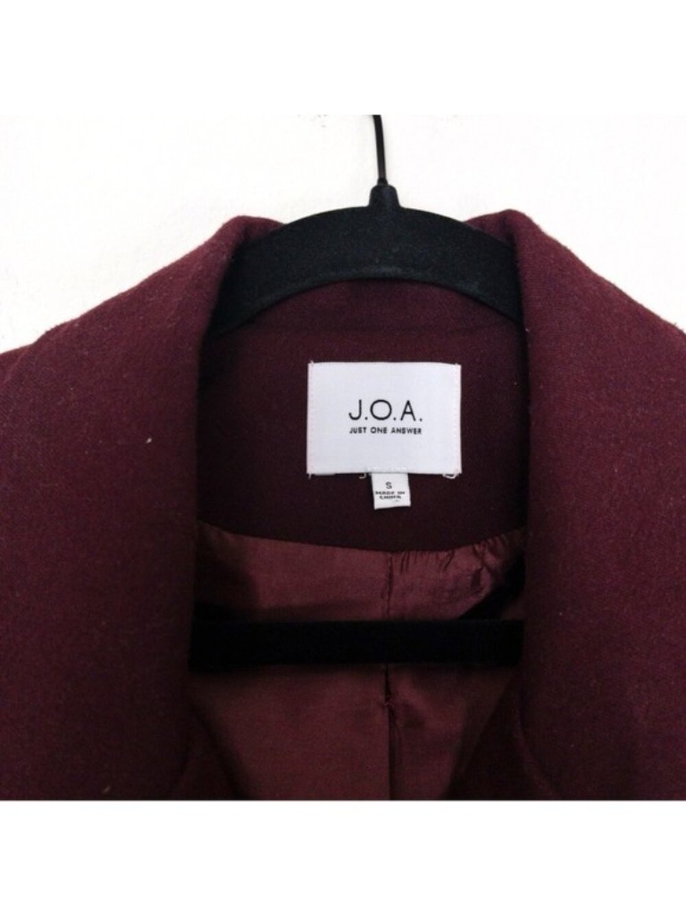 NEW J.O.A Belted Trench Coat S Burgundy Maroon Tie Cuff Double Breasted Utility - Picture 5 of 12